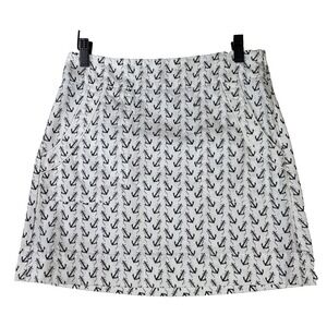J Crew Womens Skirt Size‎ 0 Nautical Print Anchor Mini Preppy White Black Pocket